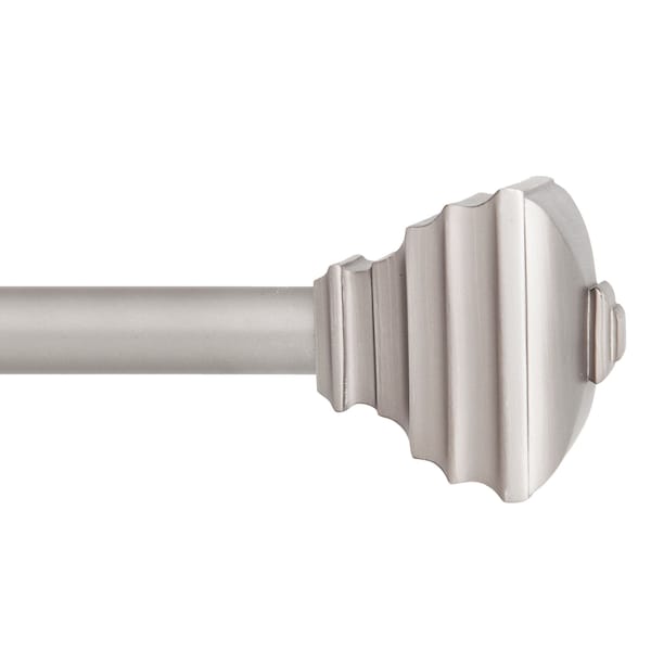 Kenney Mfg Kenney Jayden 3/4" Standard Decorative Window Curtain Rod, 66-120", Pewter KN80208NP - main